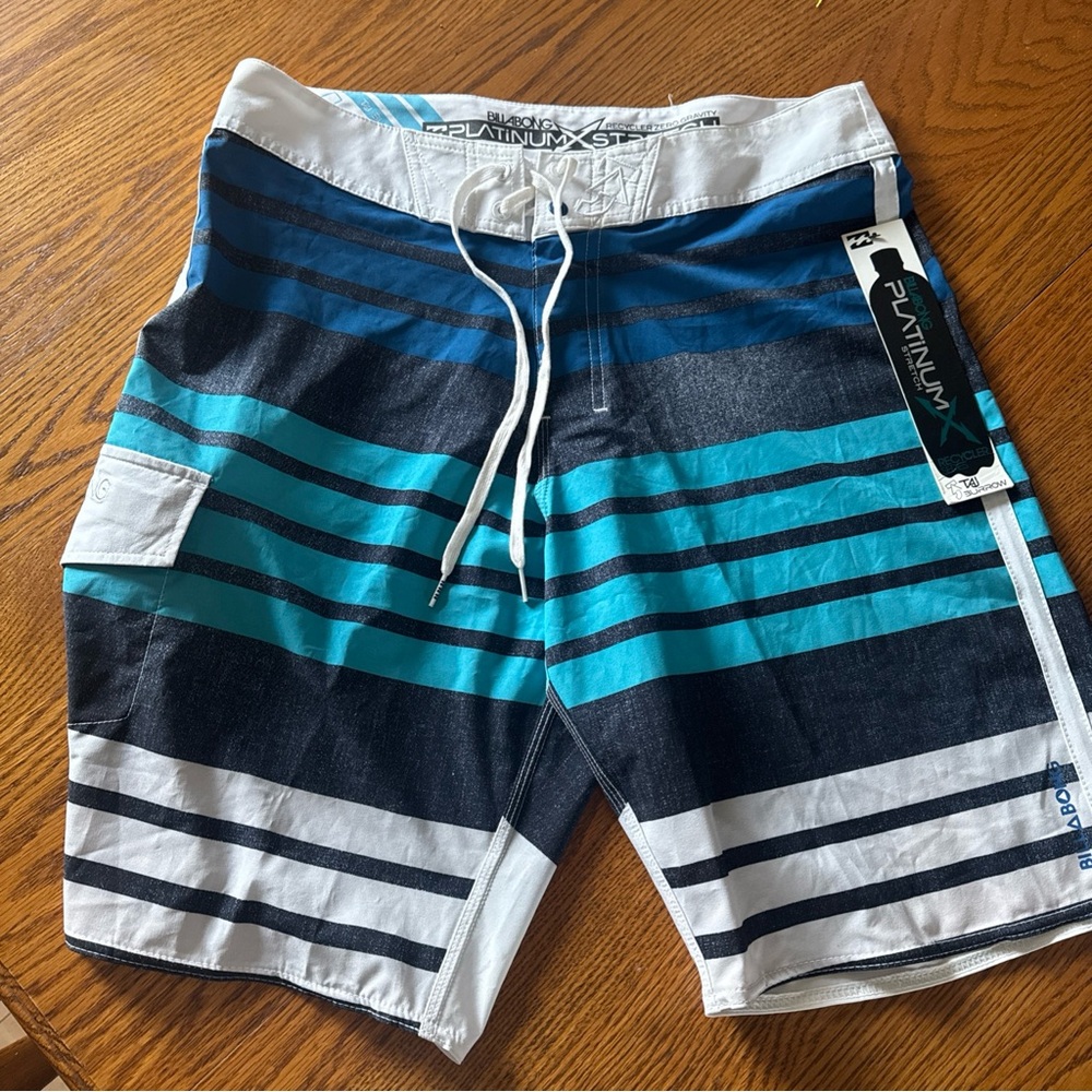 Billabong Blue & Teal Striped Men's Boardshorts